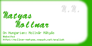 matyas mollnar business card